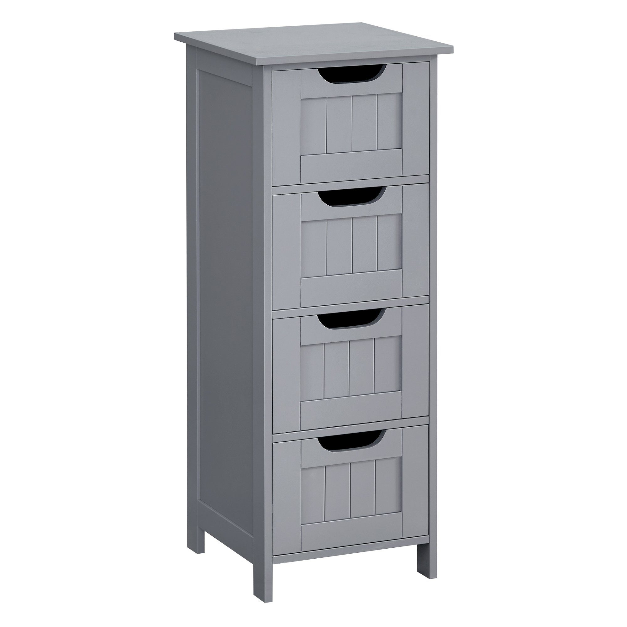 VASAGLE Badkommode Badezimmerschrank Badschrank Beistellschrank, mit 4 Schubladen