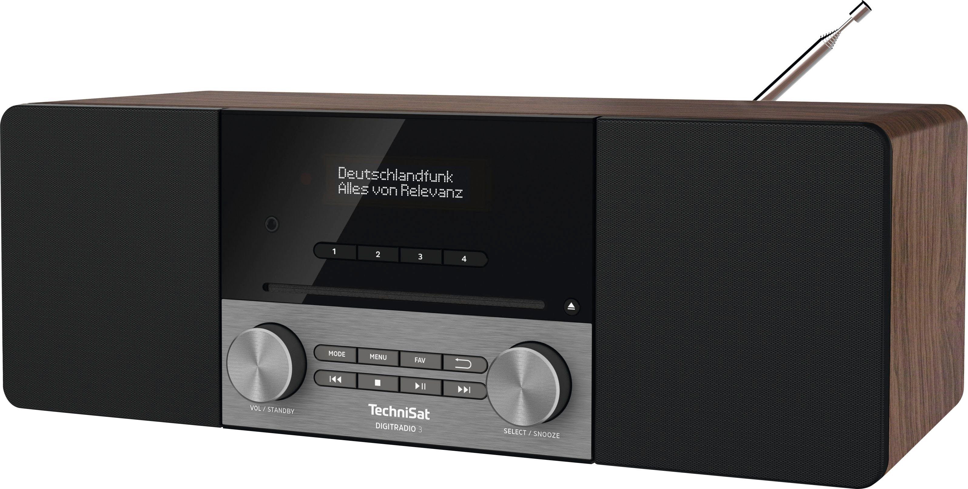 TechniSat DIGITRADIO 3 Digitalradio (DAB) (Digitalradio (DAB), UKW mit RDS, 20 W, CD-Player, Made in Germany)