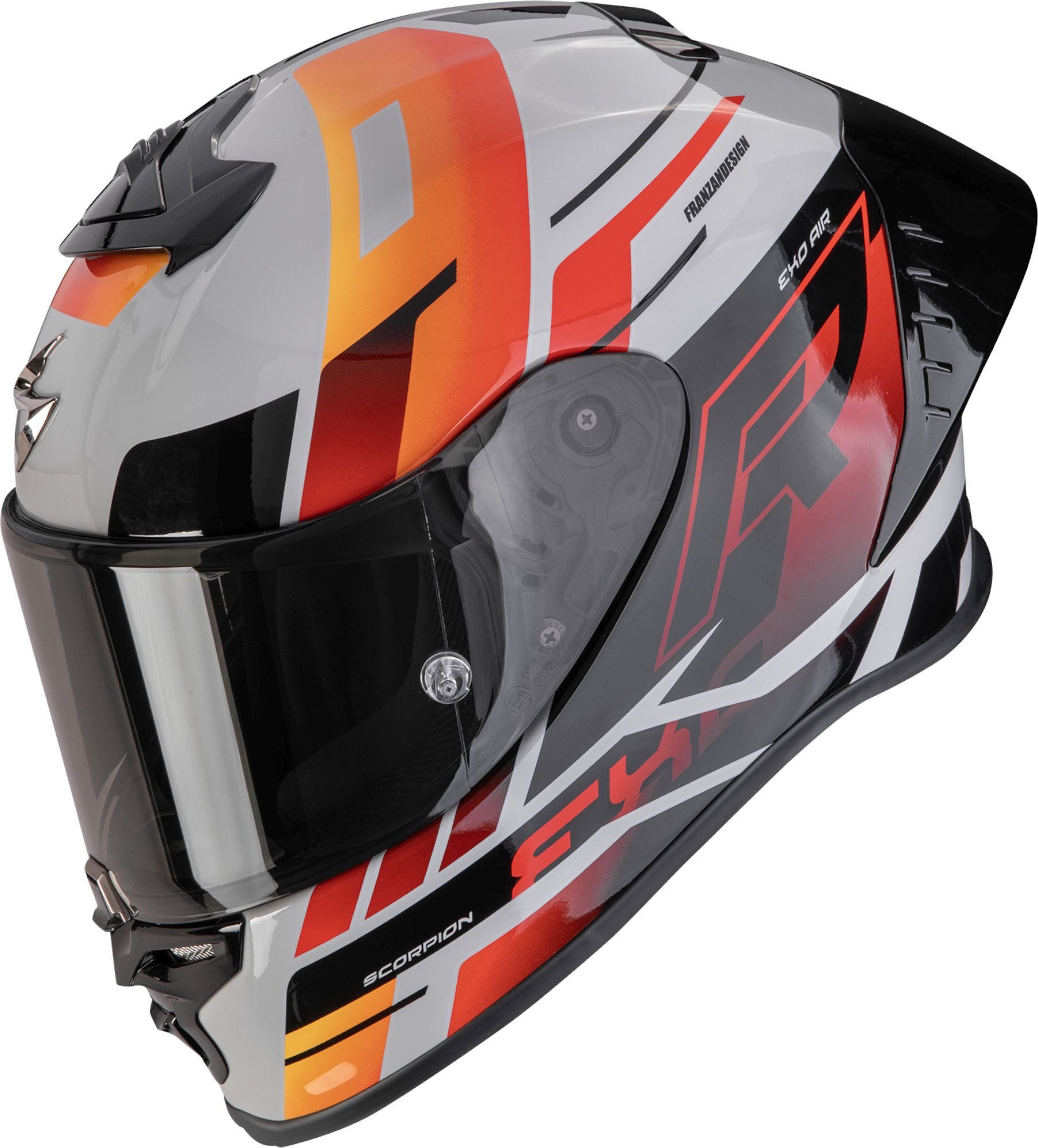 Scorpion Exo Motorradhelm EXO-R1 Evo II Air Adrenaline Helm, Notfallsystem-polsterung (eqrs),geeignet Für Brillenträger,pinloc