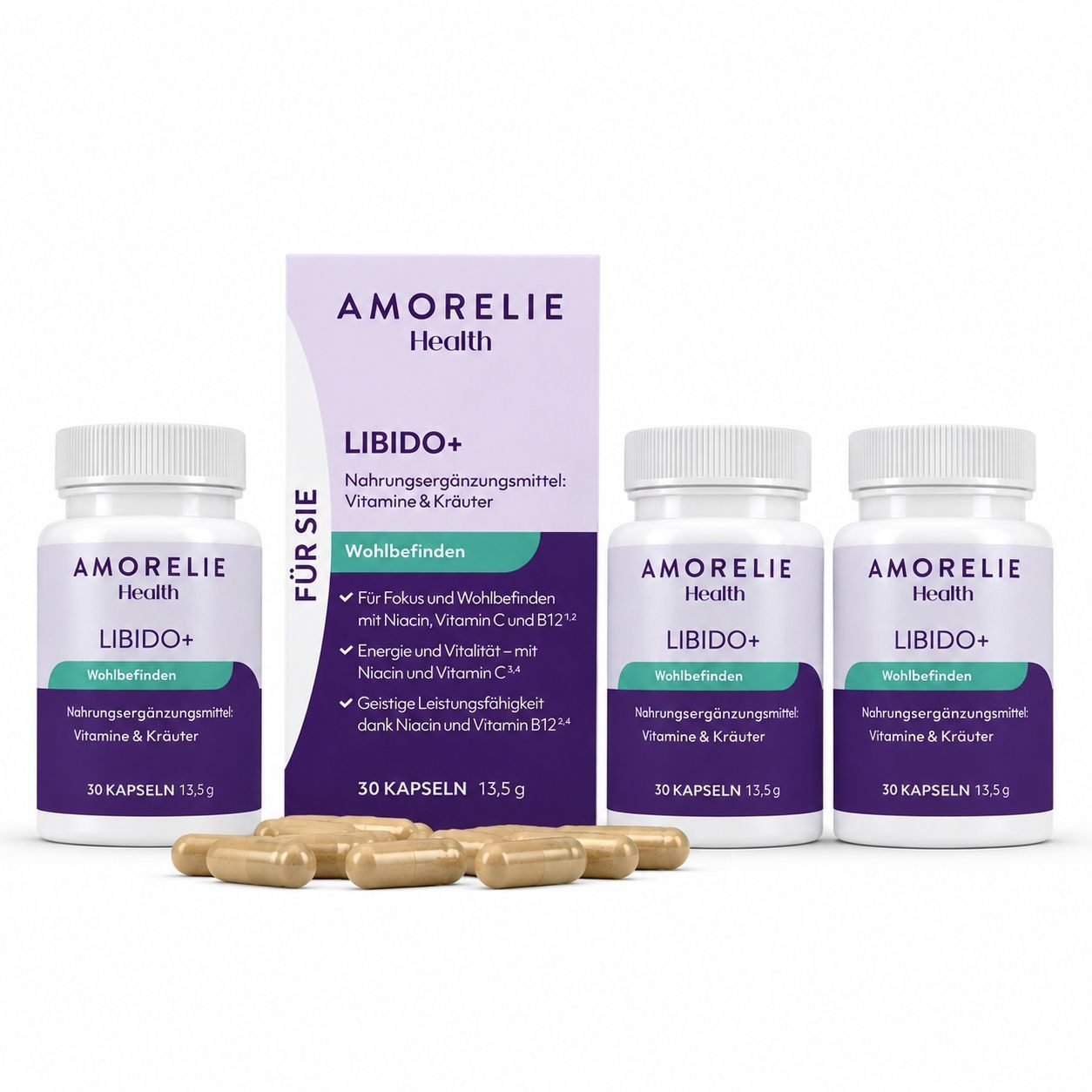AMORELIE AMORELIE Health 3er-Set Libido+ für Sie Kapseln, 3 er 90 St., 40,5 g