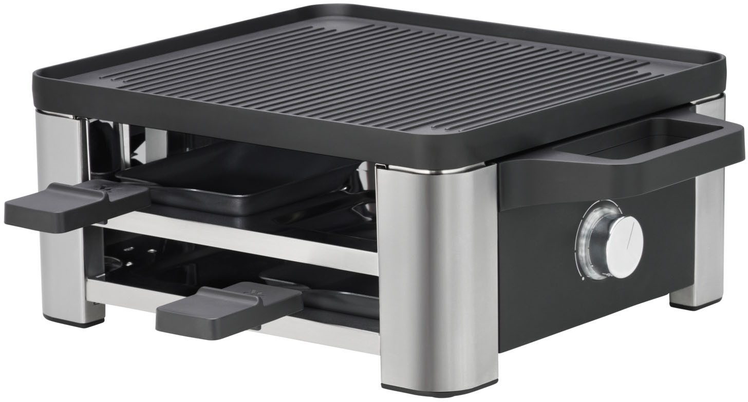 WMF Raclette LONO, 4 Raclettepfännchen, 870 W, LED-Beleuchtung, Aufbewahrungsfach für unbenutzte Pfännchen