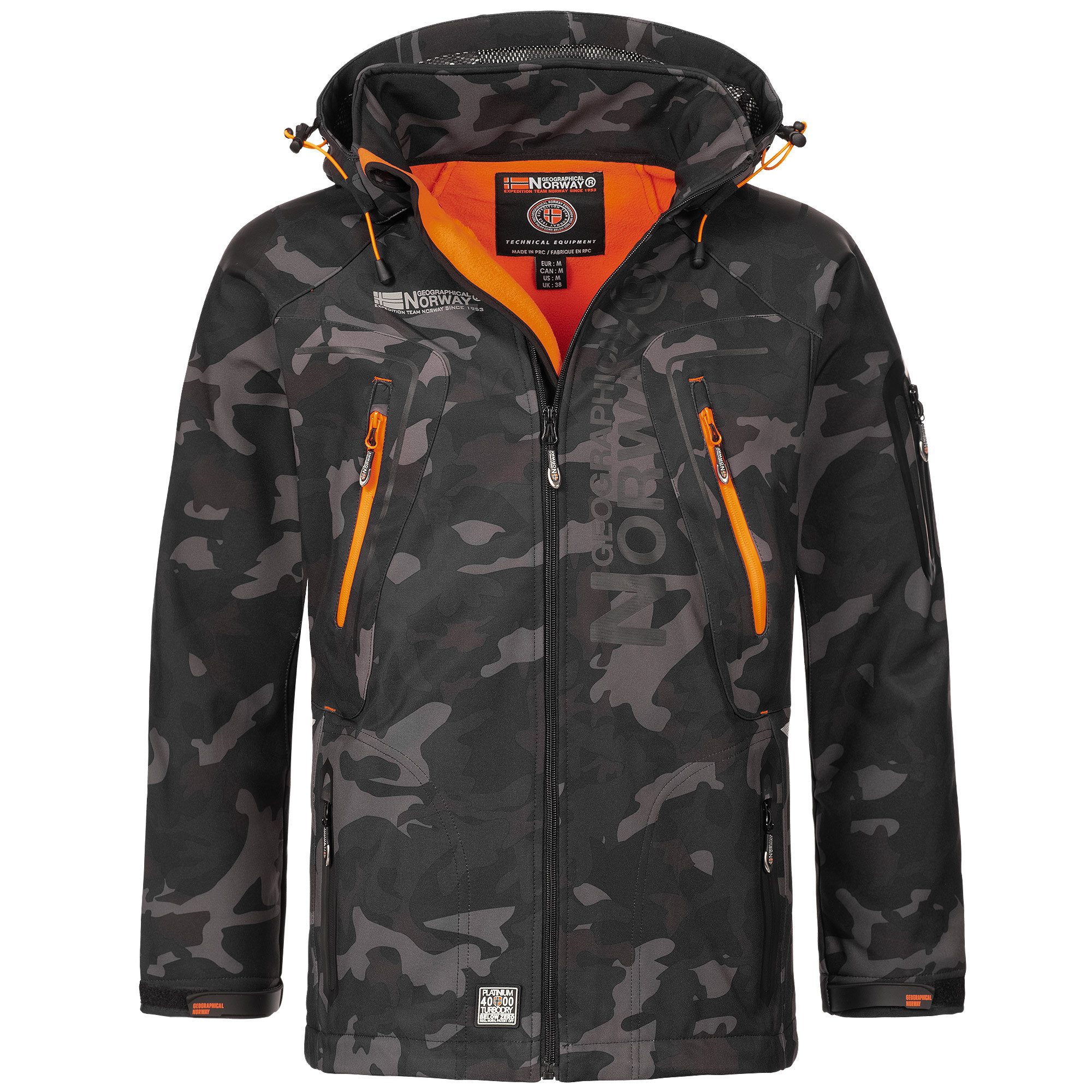 Geographical Norway Softshelljacke Herren Damen Übergangsjacke Wind Wasser Abweisend Jacke Frühling Elastisches Material, Bewegungsfreundlich, Leichtes Material