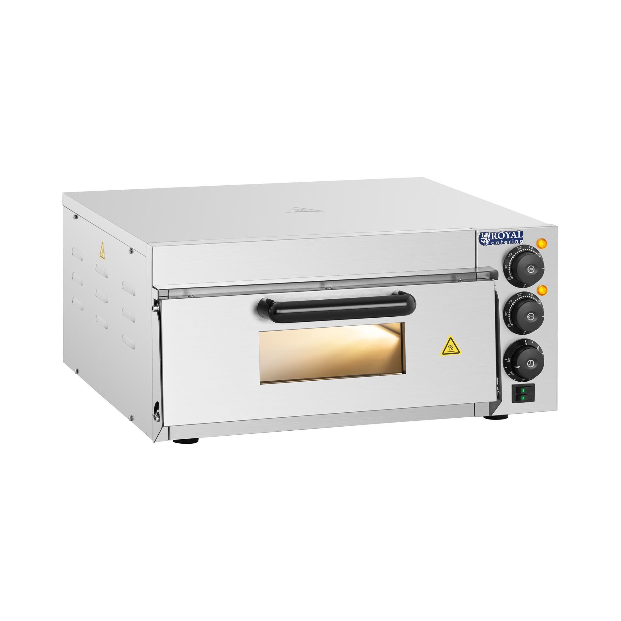 Royal Catering Pizzaofen Pizza Backofen 2000 W Ø 40 cm Pizzabackofen Schamottstein 230 V 350 °C