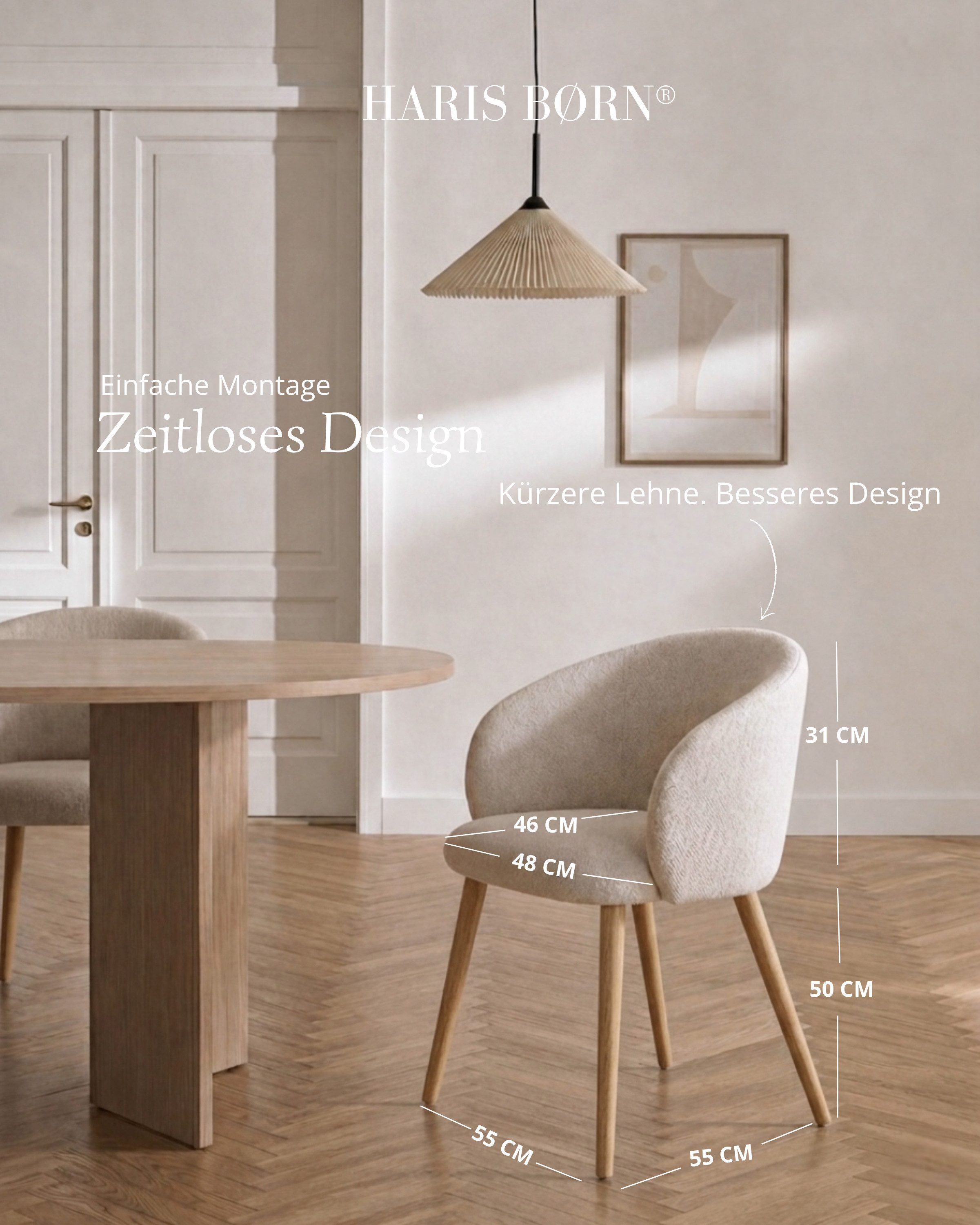 Haris Børn Esszimmerstuhl mit Armlehnen - Hochwertige Polsterstühle für Esszimmer (Set, 4 St), Premium Esszimmer Stühle & Wohnzimmer Stühle
