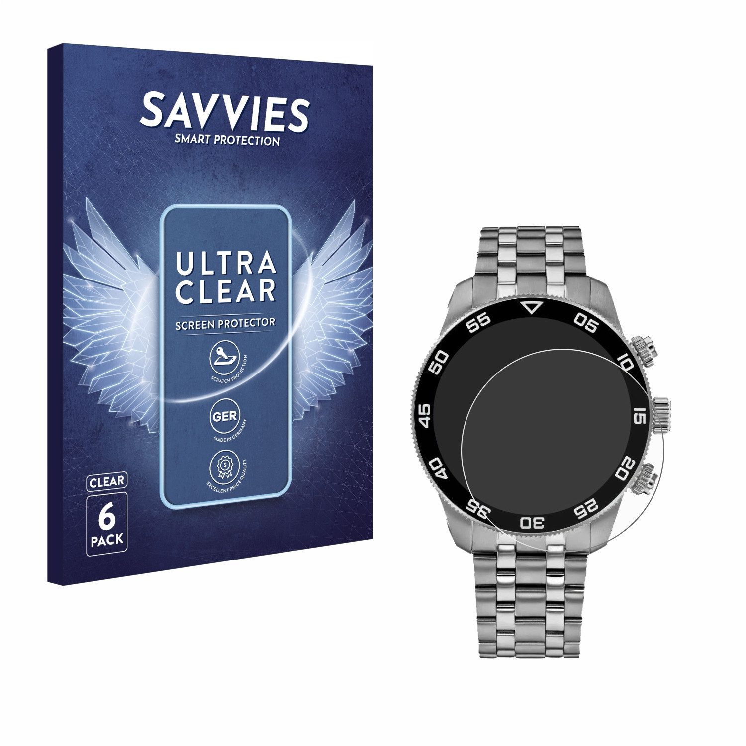 Savvies Displayschutzfolie Schutzfolie für Tommy Hilfiger TH85 1792156, 6 Stück, Displayschutz Schutz Folie Klar Transparent