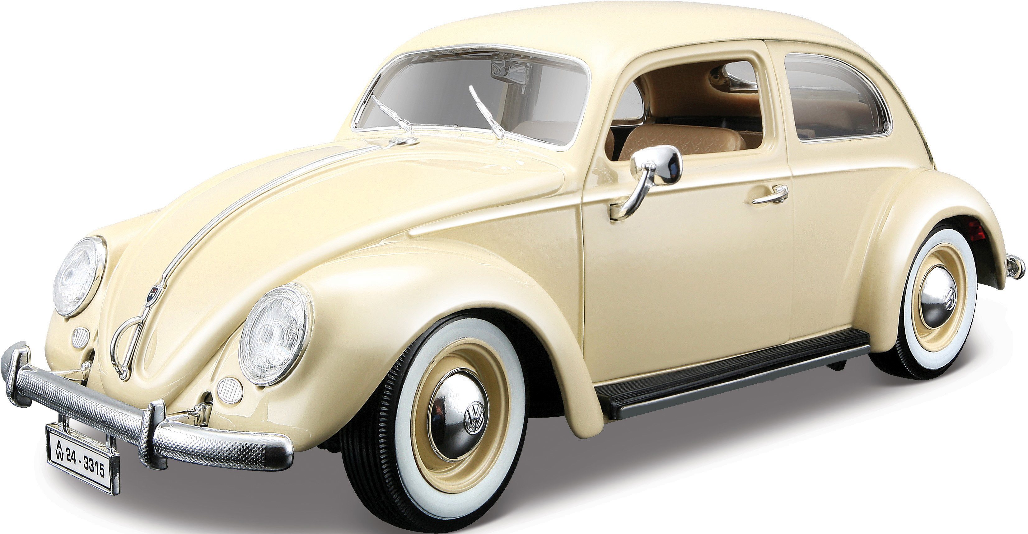 Bburago Sammlerauto Volkswagen Käfer (1955), beige, Maßstab 1:18