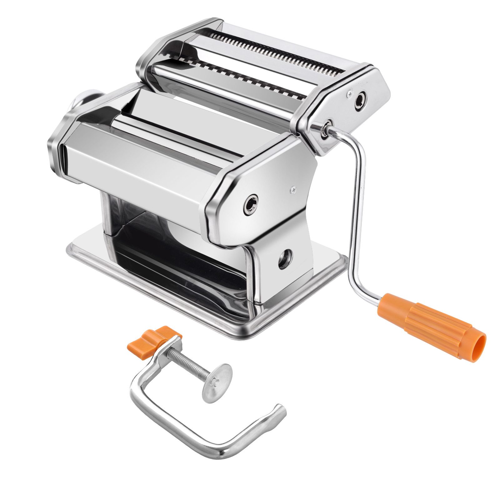 COSTWAY Nudelmaschine, manuell, 6 Nudelstärke, 2 Nudelwalzen, 1 Tischklemme