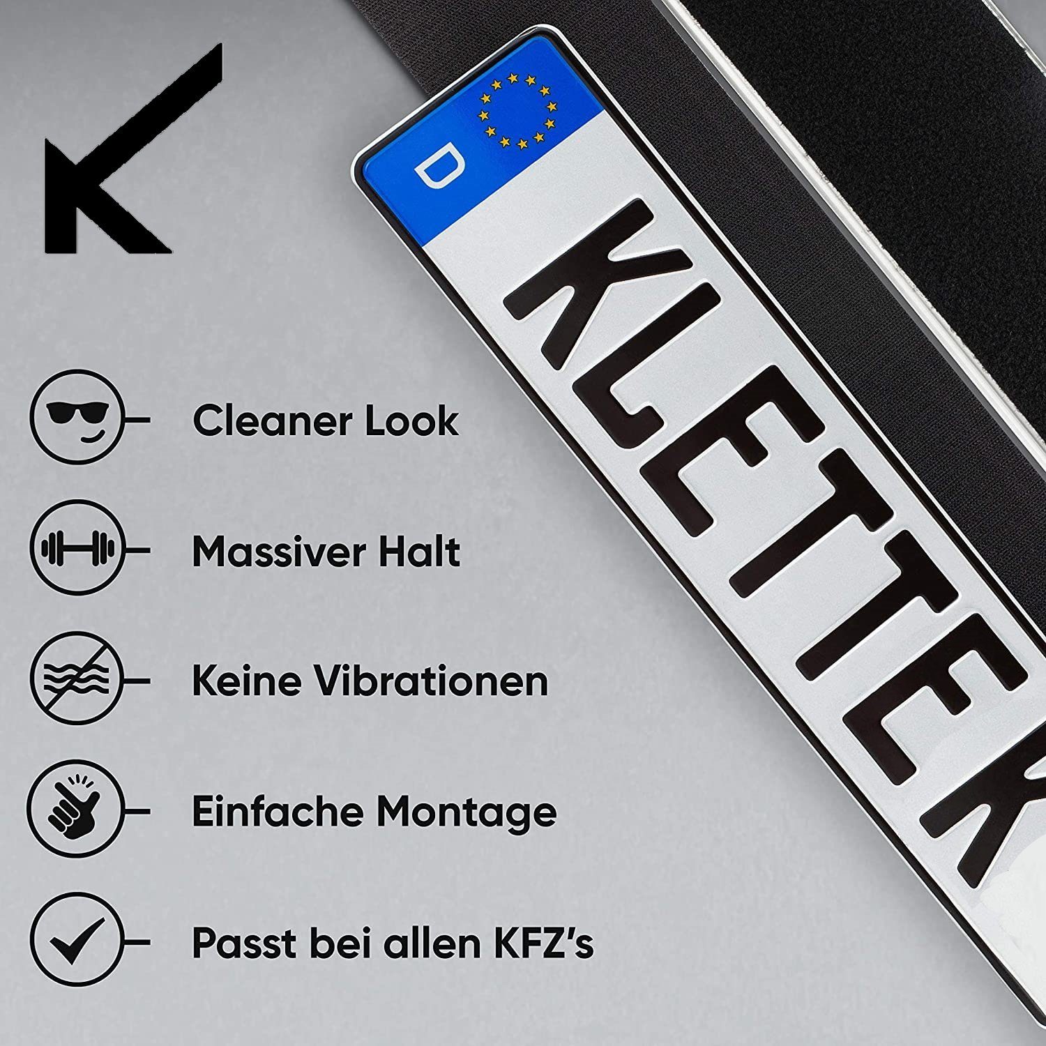 Simple Fix 2x Rahmenlos KFZ Kennzeichenhalter Nummernschildhalter  rahmenlose set