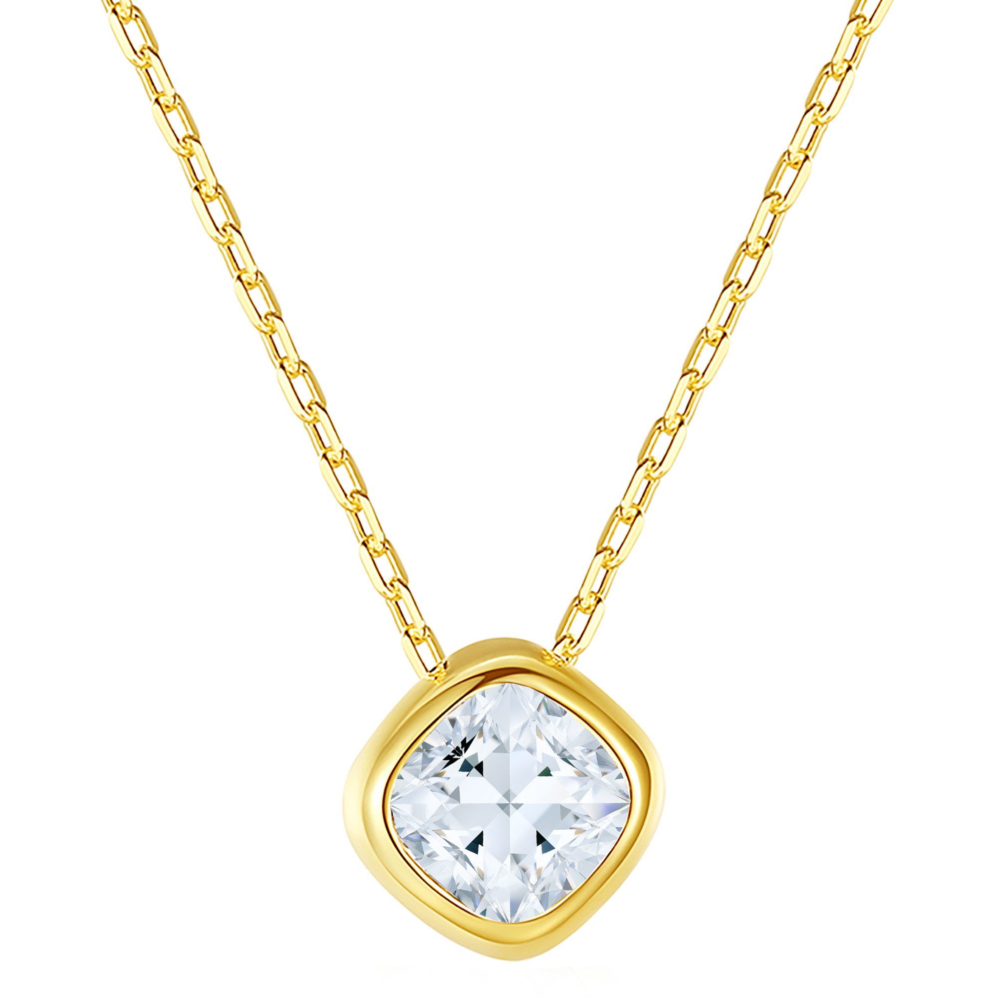 LÖB Kette mit Anhänger 925 Silber 585 Gold Vergoldet Halskette mit Quadrat günstig online kaufen