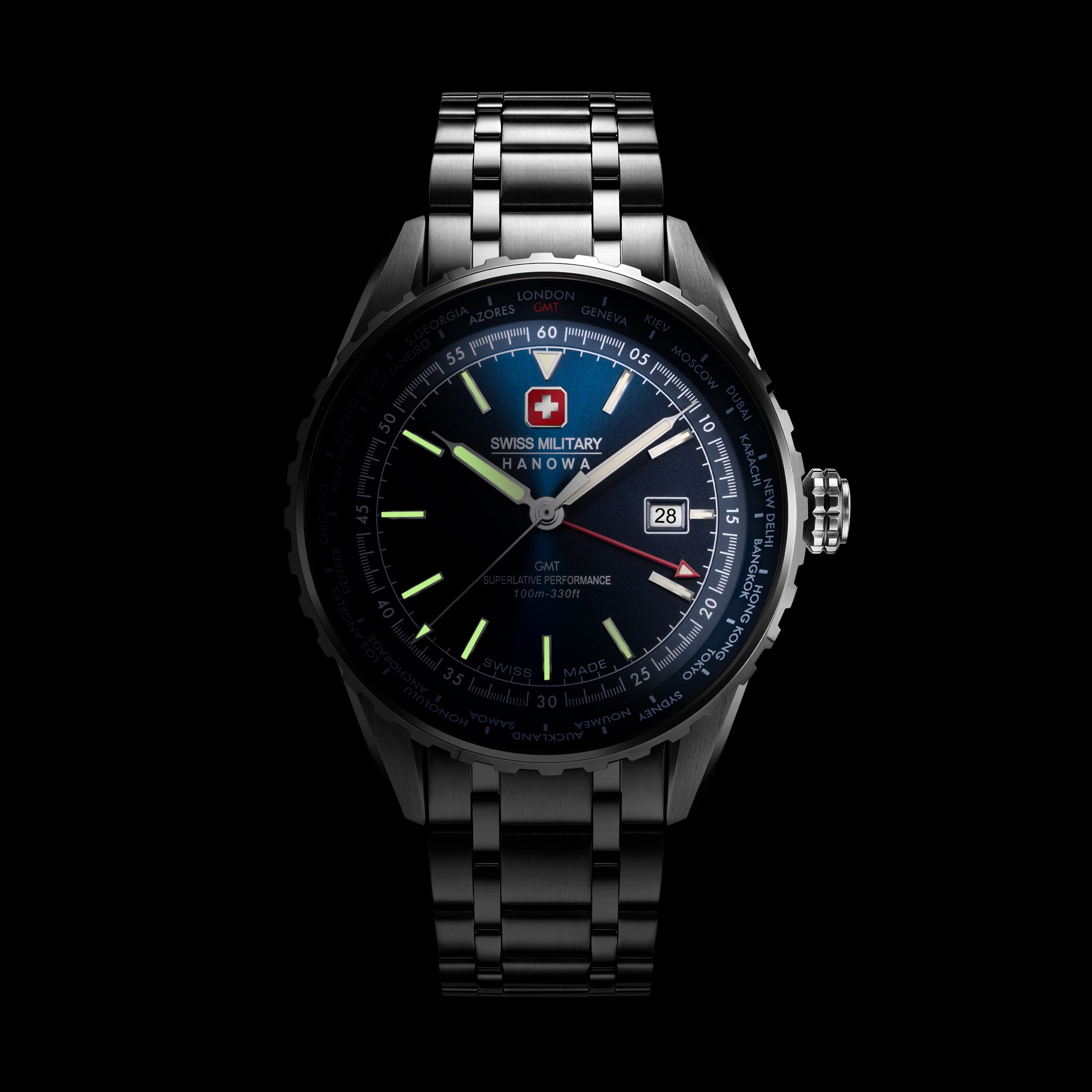 Swiss Military Hanowa Quarzuhr Quarzuhr Herrenuhr 44 Quarz Herren