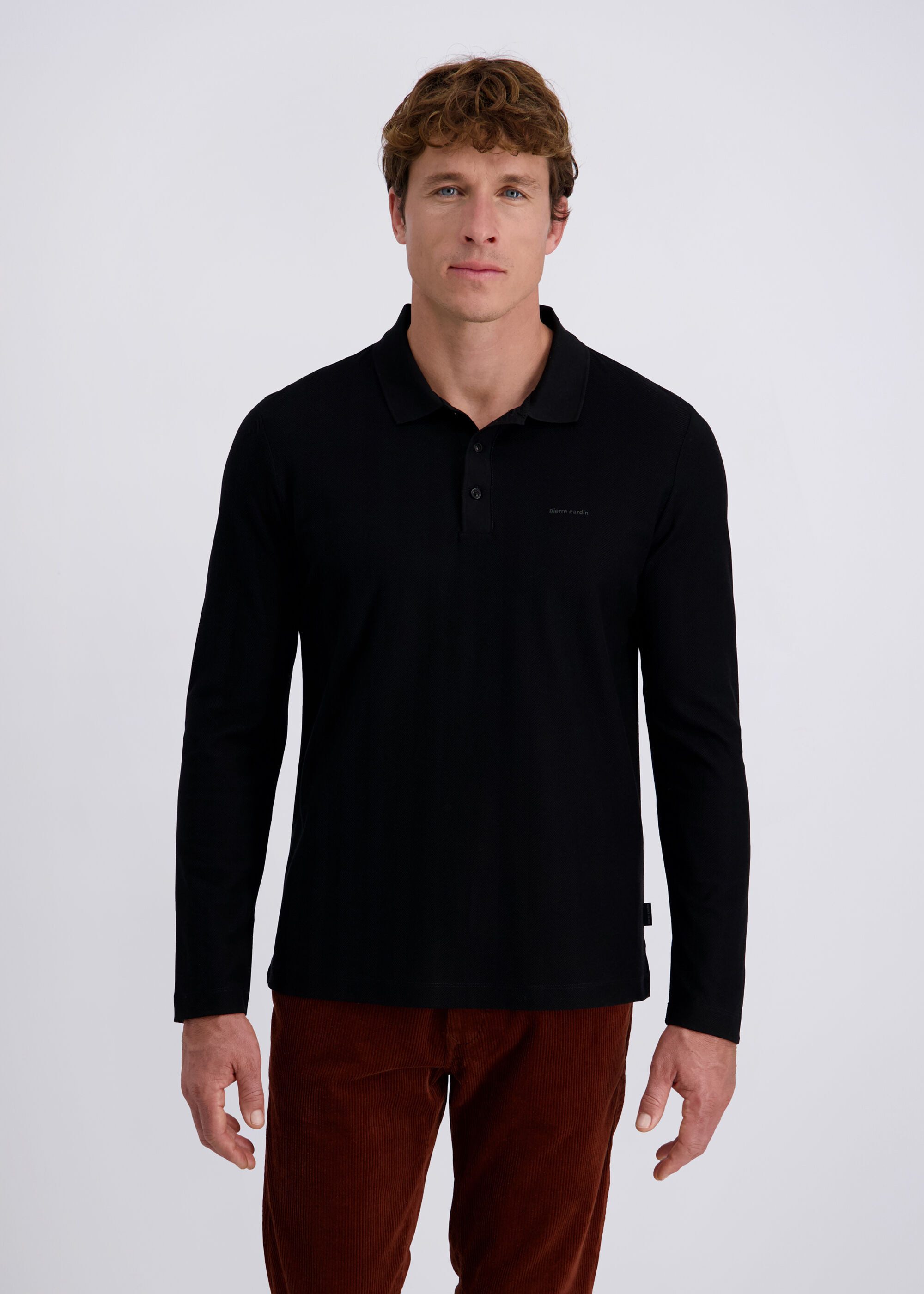 Pierre Cardin Langarmshirt (1-tlg) mit klassischem Kragen