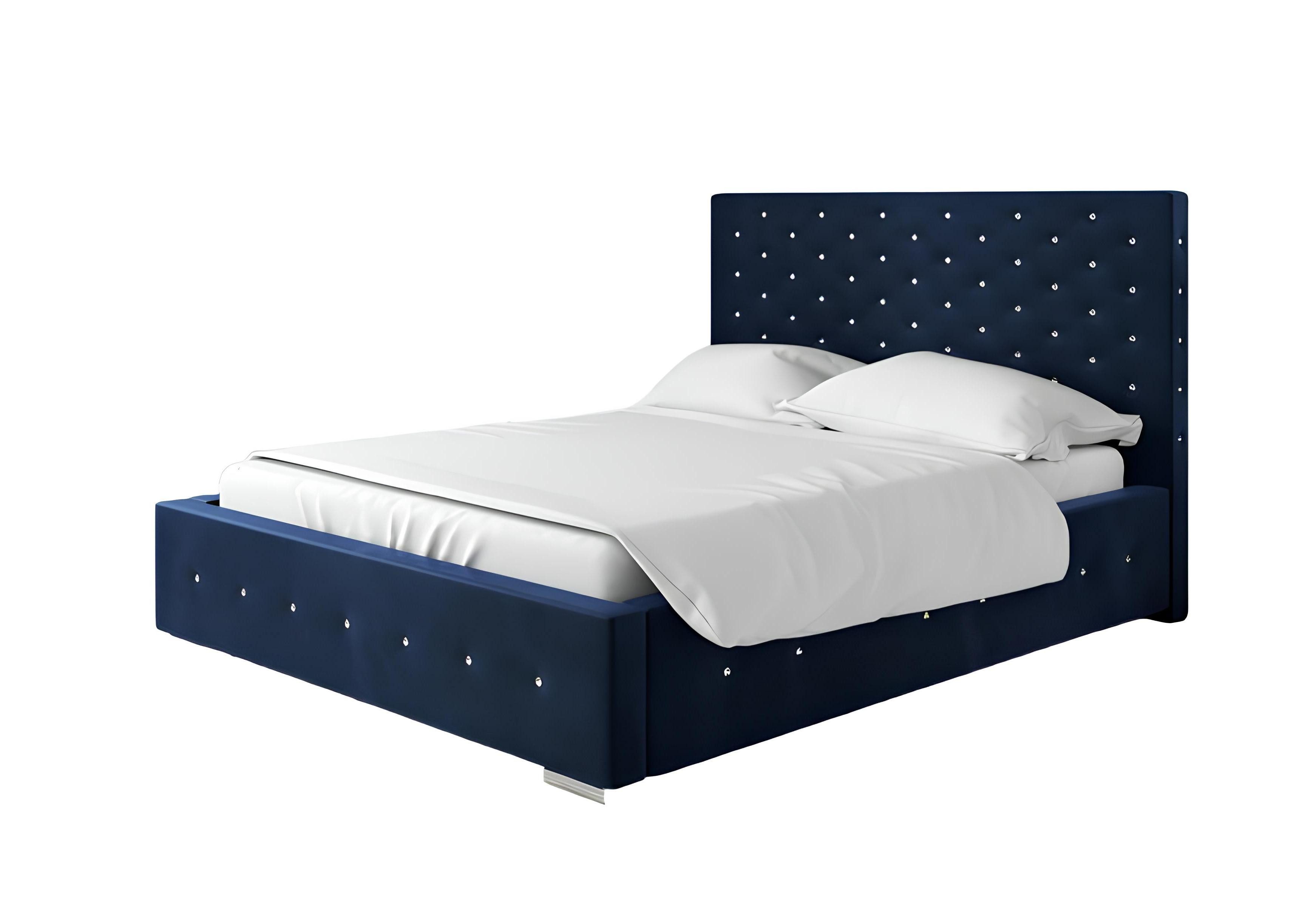 Bett Neues Blaues Schlafzimmer-Doppelbett mit Samtbezug im Hotel-Stil