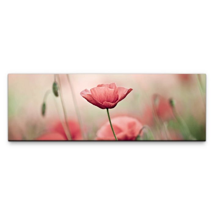 möbel-direkt.de Leinwandbild Bilder XXL Rote Blumen Wandbild auf Leinwand