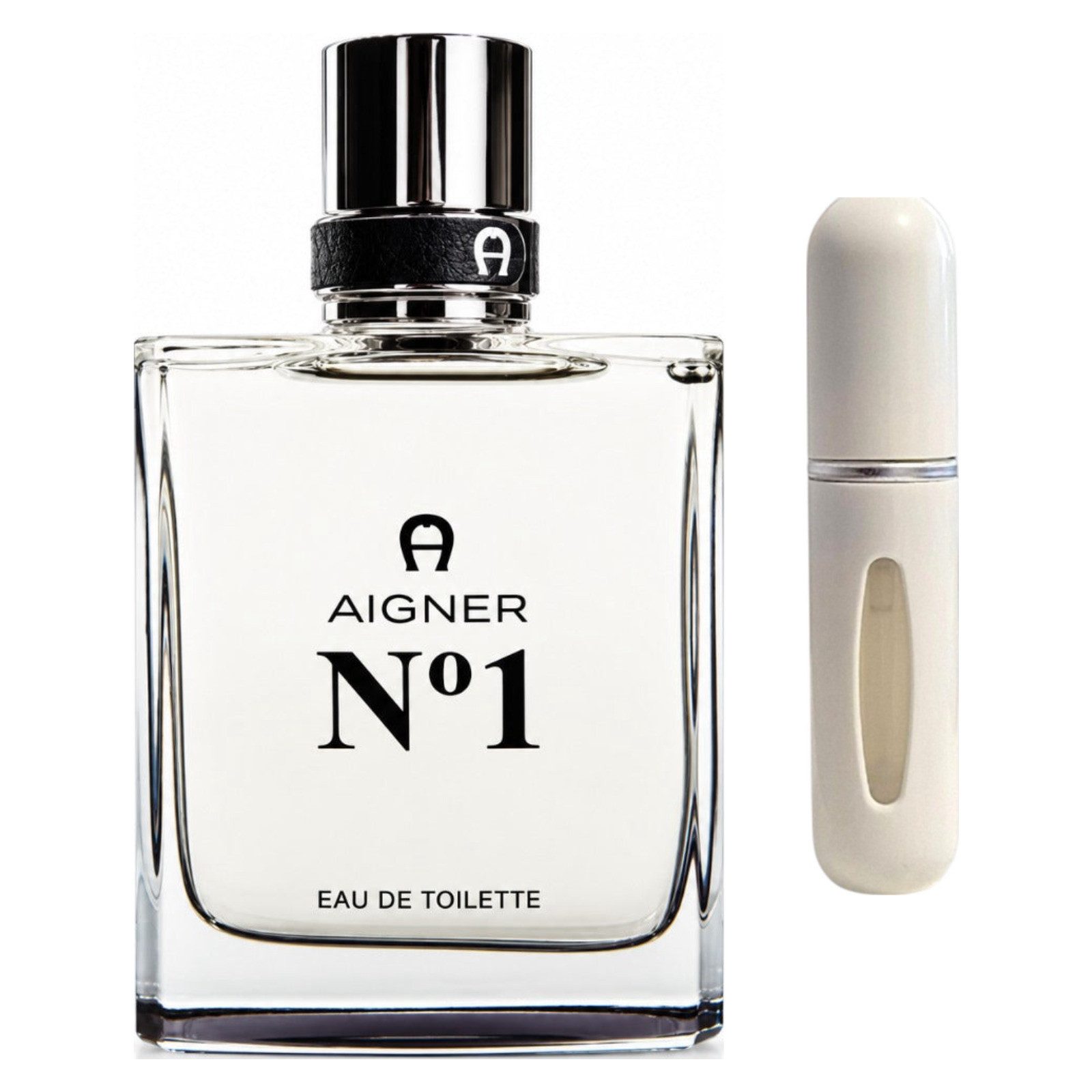 AIGNER Duft-Set No. 1 Pour Homme EDT – Holzig Würzig + Parfümzerstäuber (leer)