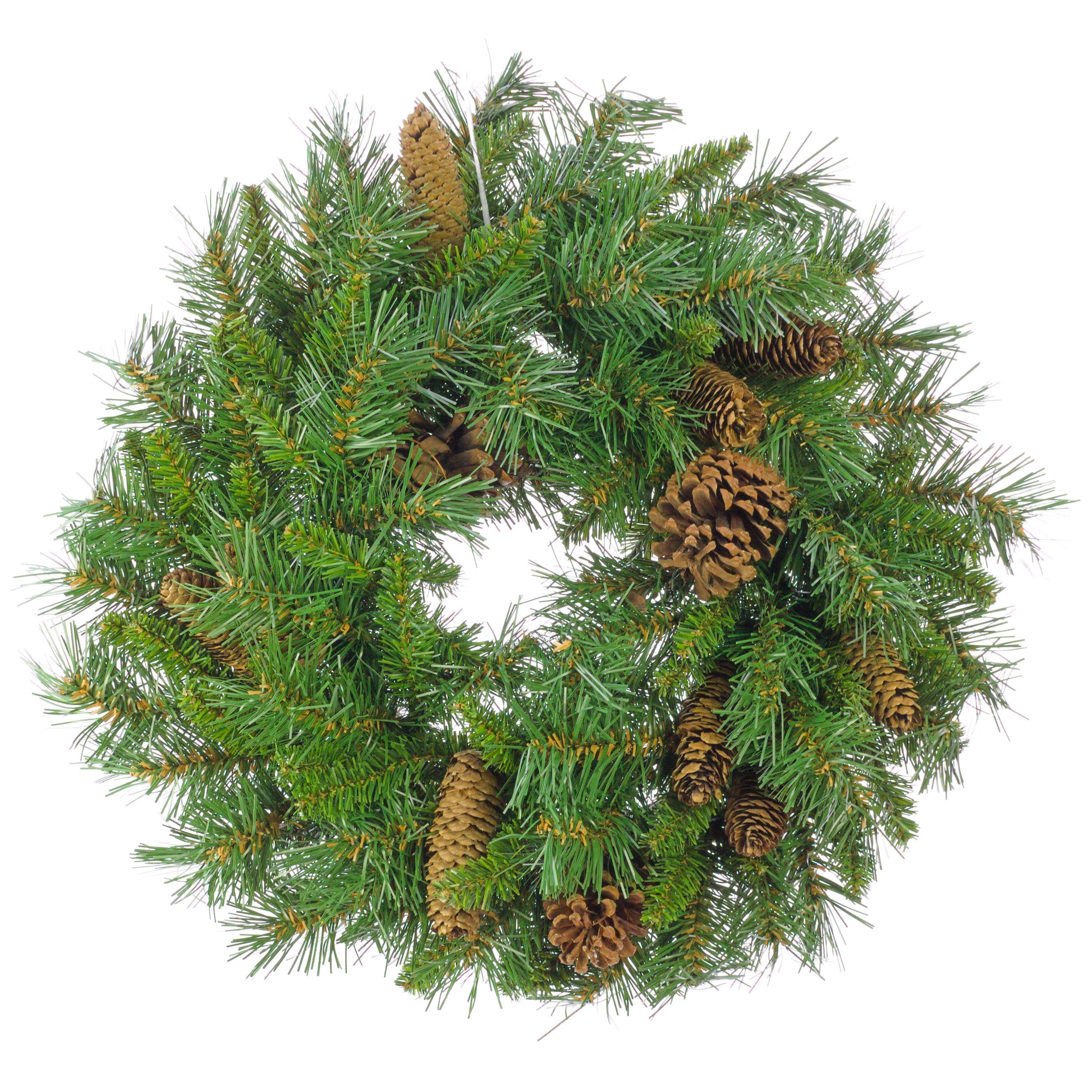 artplants Adventskranz Künstlicher Tannenkranz Alfred, Zapfen, Ø 50cm, wetterfest