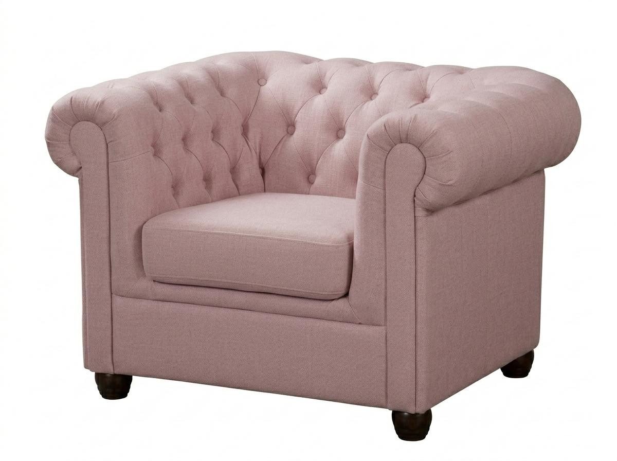 JVmoebel Chesterfield-Sessel Hellbeiger Chesterfield Sessel Gesteppter Stoffsessel Polstermöbel (1-St), Made in Europa