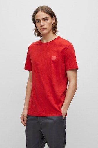 BOSS ORANGE T-Shirt Tegood bright_red Overlock-Nähten mit (Packung) verziert