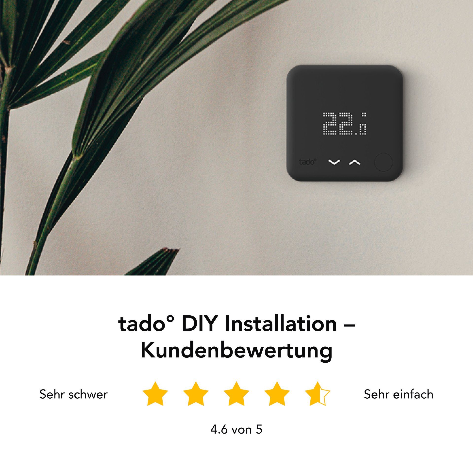 Tado Black (Verkabelt) Thermostat Starter Kit schwarz V3+ Edition Smartes Heizkörperthermostat -