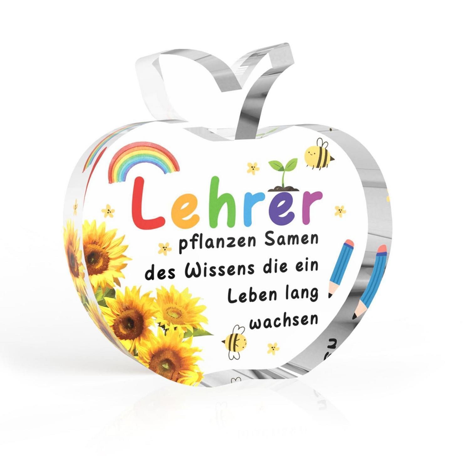 LuxusKollektion Wanddekoobjekt Acryl-Plakette Apfelform Dankeschön Geschenk Lehrerin