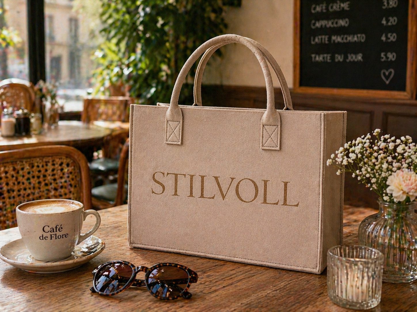 heimtexland Einkaufsshopper Universal Filztasche Einkaufstasche Filz Shopper, 24 l, Henkel Tragetasche - strapazierfähig langlebig praktisch