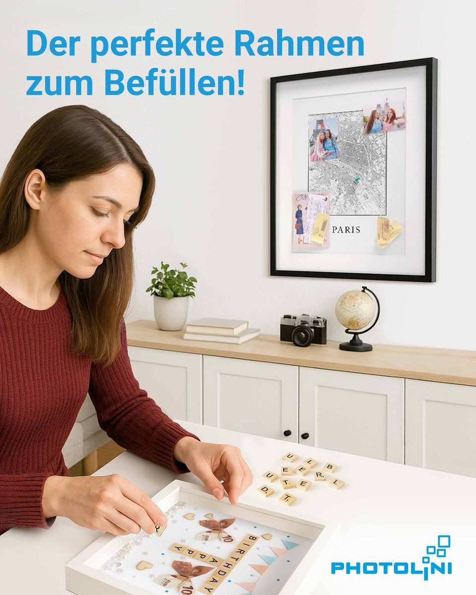 PHOTOLINI Bilderrahmen 3D-Rahmen mit Passepartout / für Objekte bis 1,5 cm günstig online kaufen