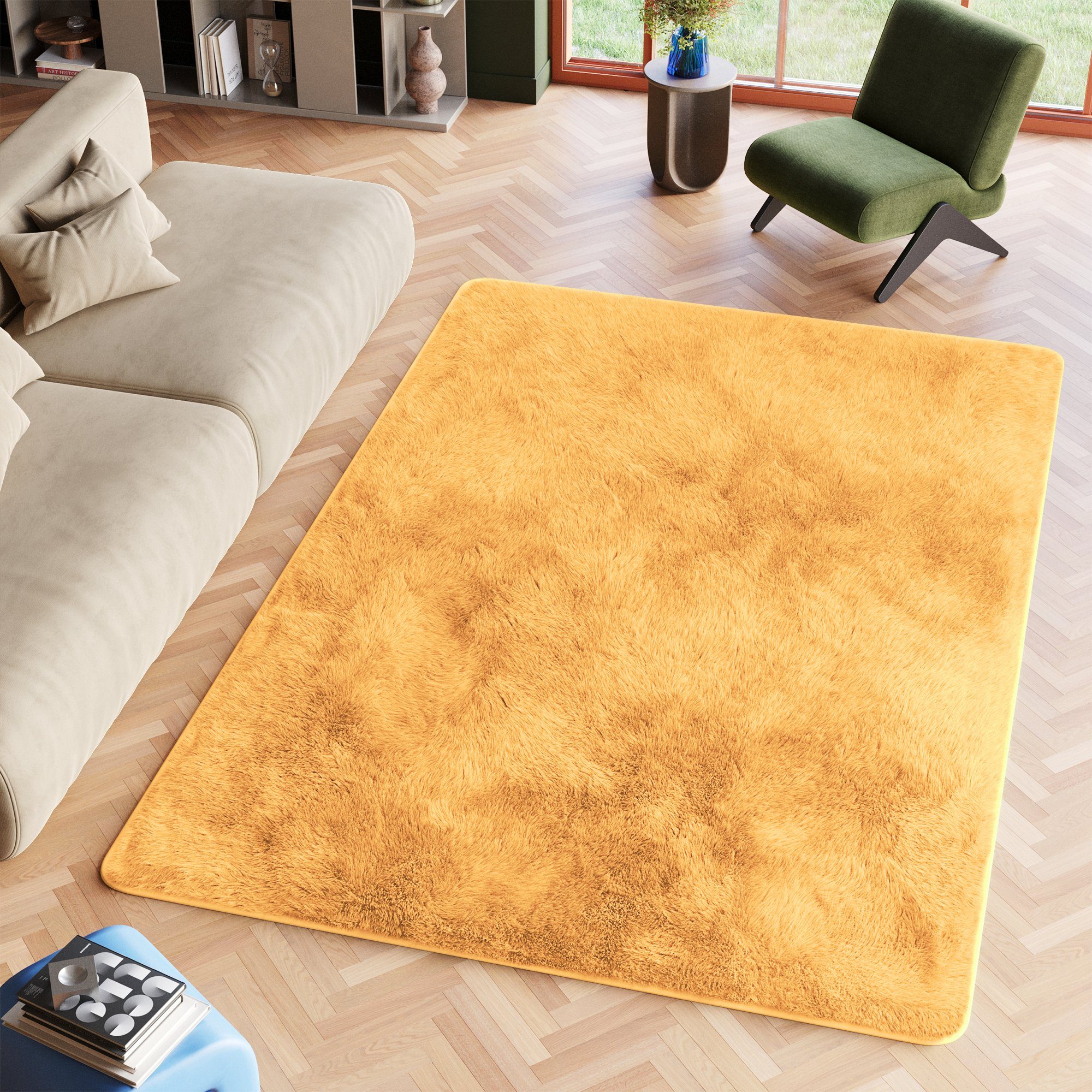 Tapiso Hochflor-Teppich SILK, rechteckig, Höhe: 35 günstig online kaufen