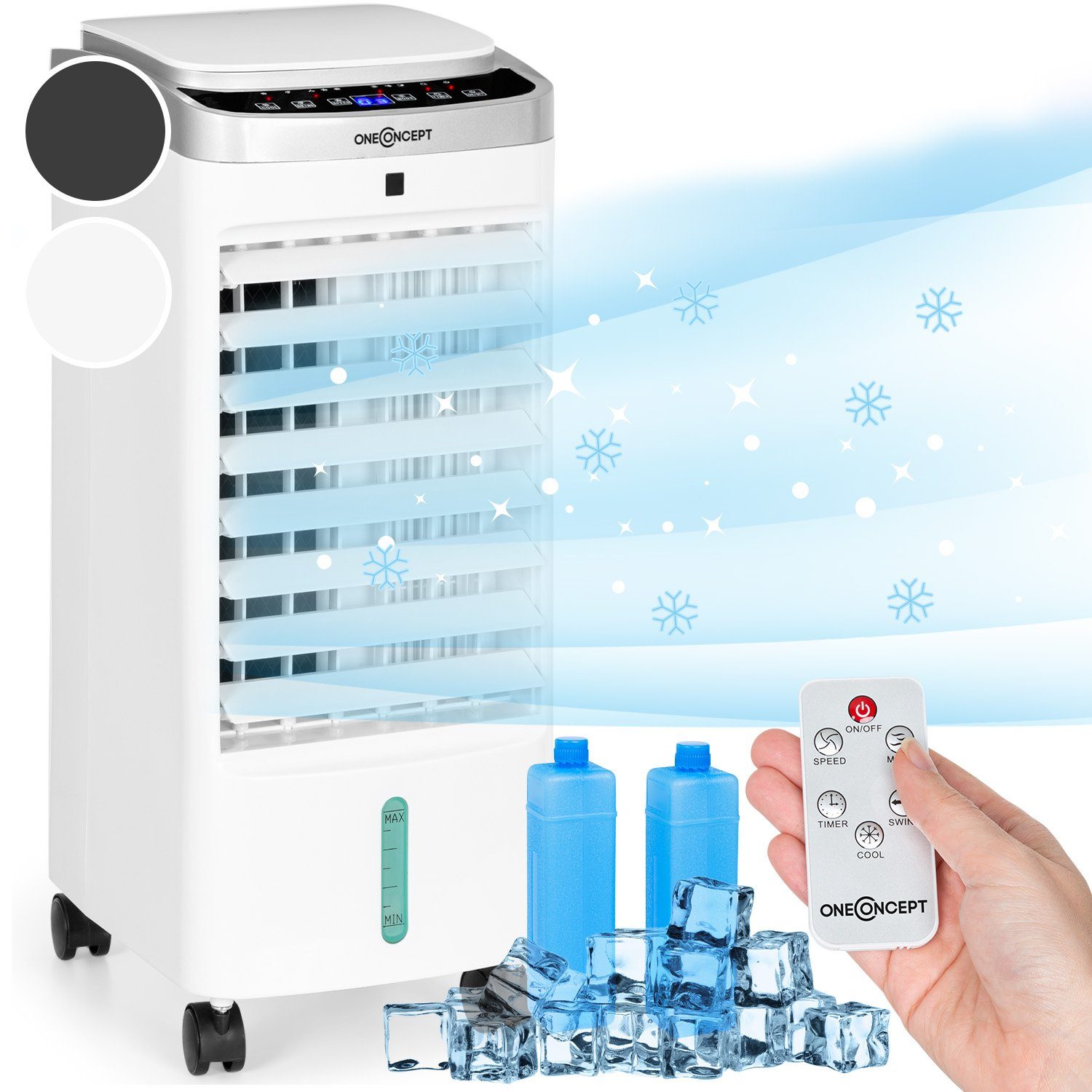 ONECONCEPT Ventilatorkombigerät Freshboxx Pro 3-in-1 Luftkühler, Klimagerät  mobile Klimaanlage mobil Air Conditioner Air Cooler