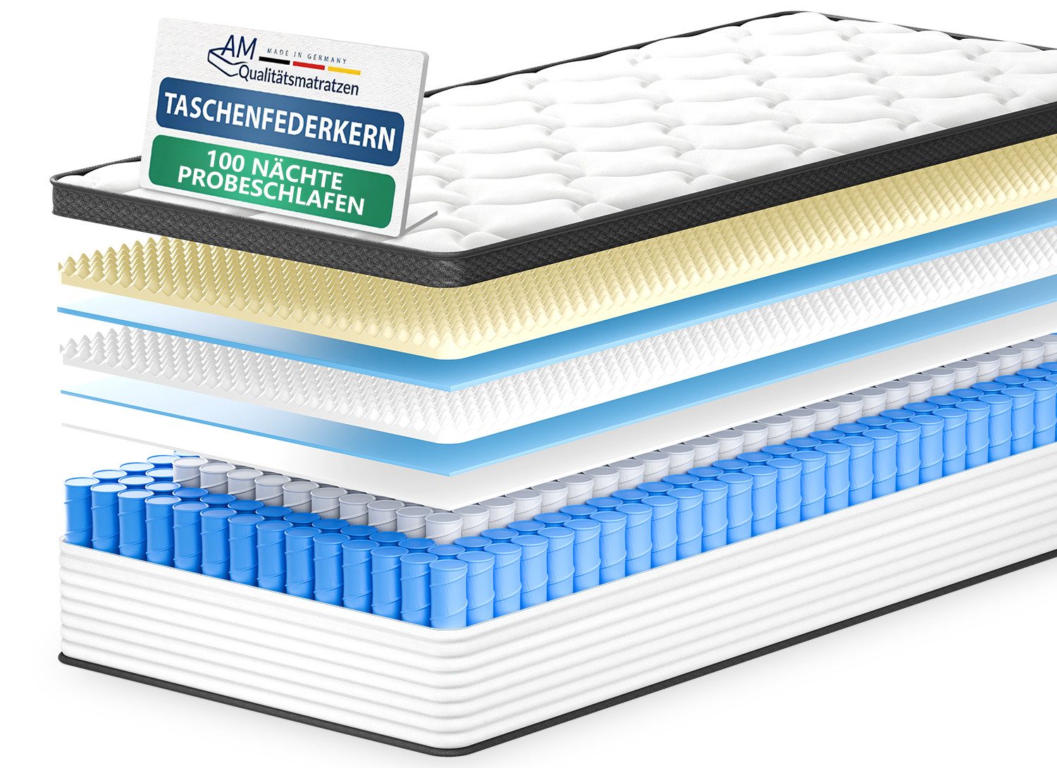 Taschenfederkernmatratze Matratze 90x200 cm, Matratze 140x200 günstig online kaufen