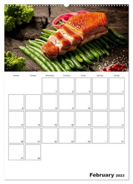 CALVENDO Wandkalender Delicious! Gourmet Food Calendar / UK-Version / Organizer (Premium-Calendar 2023 DIN A2 Portrait)