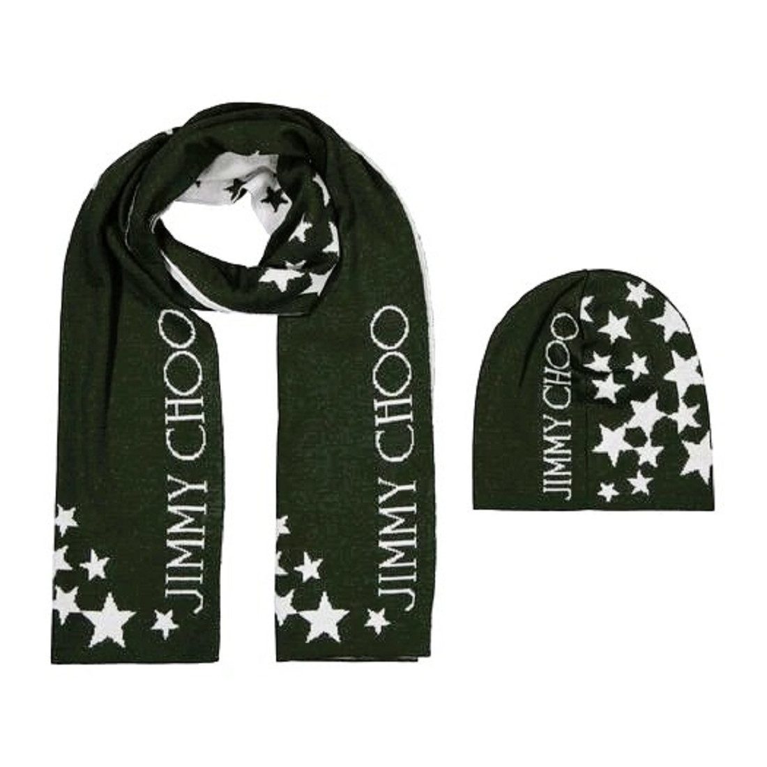 JIMMY CHOO Mütze & Schal Jimmy Choo Damen Beanie Mütze und Schal 2er Set. (2er set) mit niedlichem Print