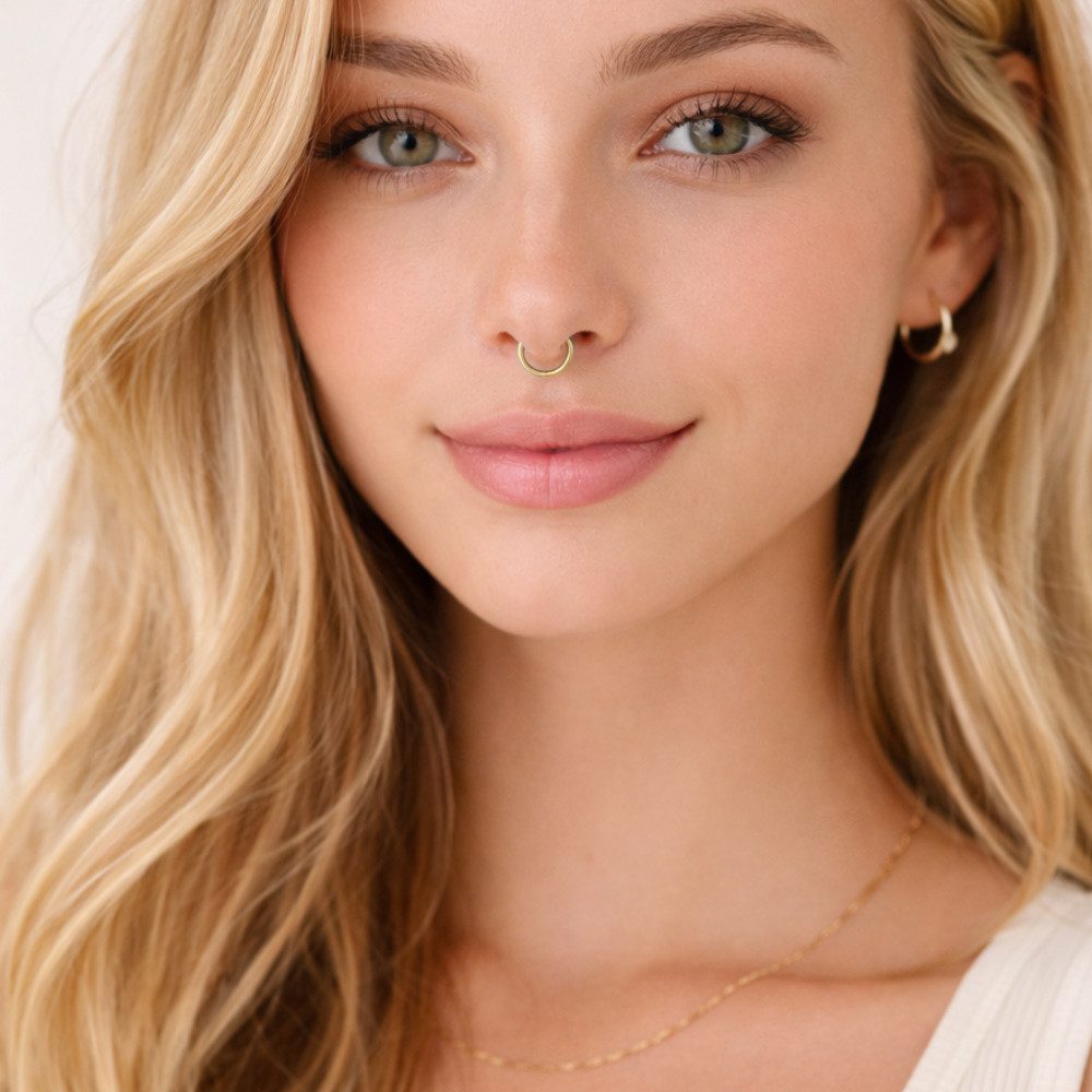 XCOAST Nasenpiercing-Set XCOAST Nasenring ohne Piercing – Goldfarbener Nasenclip zum Einklippen