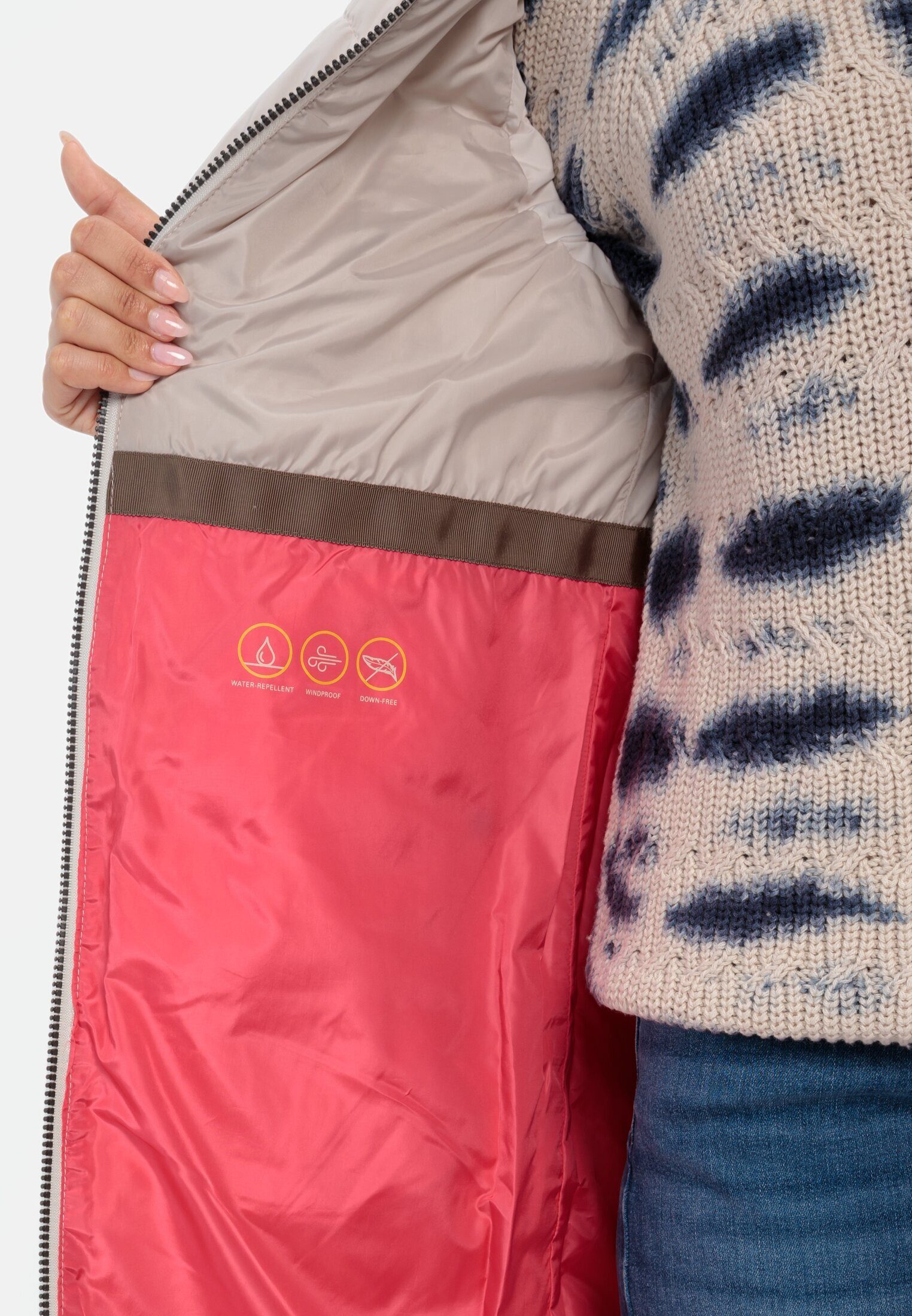 camel active Longweste mit Kapuze ärmellos Kapuze Kordelzug