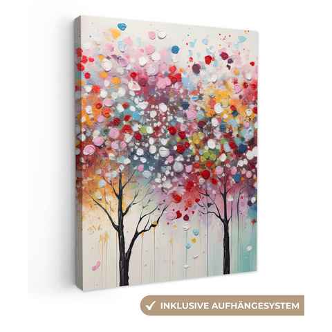 OneMillionCanvasses® Leinwandbild Kunst - Bäume - Natur - Acryl, (1 St), Leinwand Bilder für Wohnzimmer Schlafzimmer 30x40 cm
