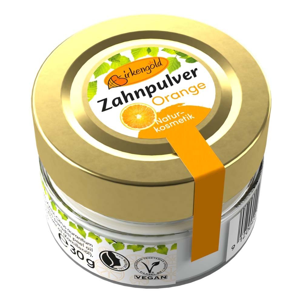 Zahnpasta Zahnpulver - Orange Glas 30g