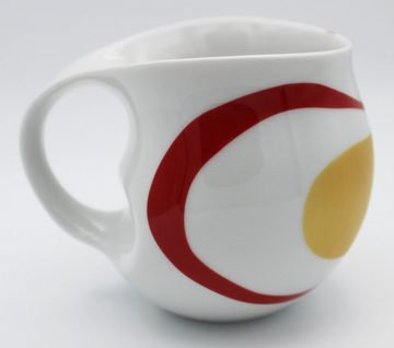 Colani Tasse Tasse Kaffeebecher Kaffeetasse Welle Rot 260ml, Porzellan, Colani Schriftzug, im Geschenkkarton, Made in Germany