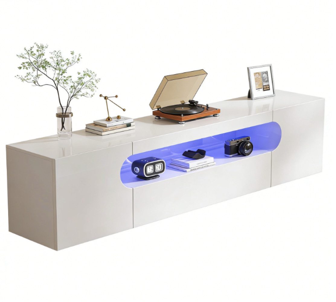 AMERLIFE Lowboard Hängendes TV Board 160 cm, Hochglanz TV-Schrank (1 St), mit RGB LED, Stauraum & Kabelführung für 50–75 Zoll TVs