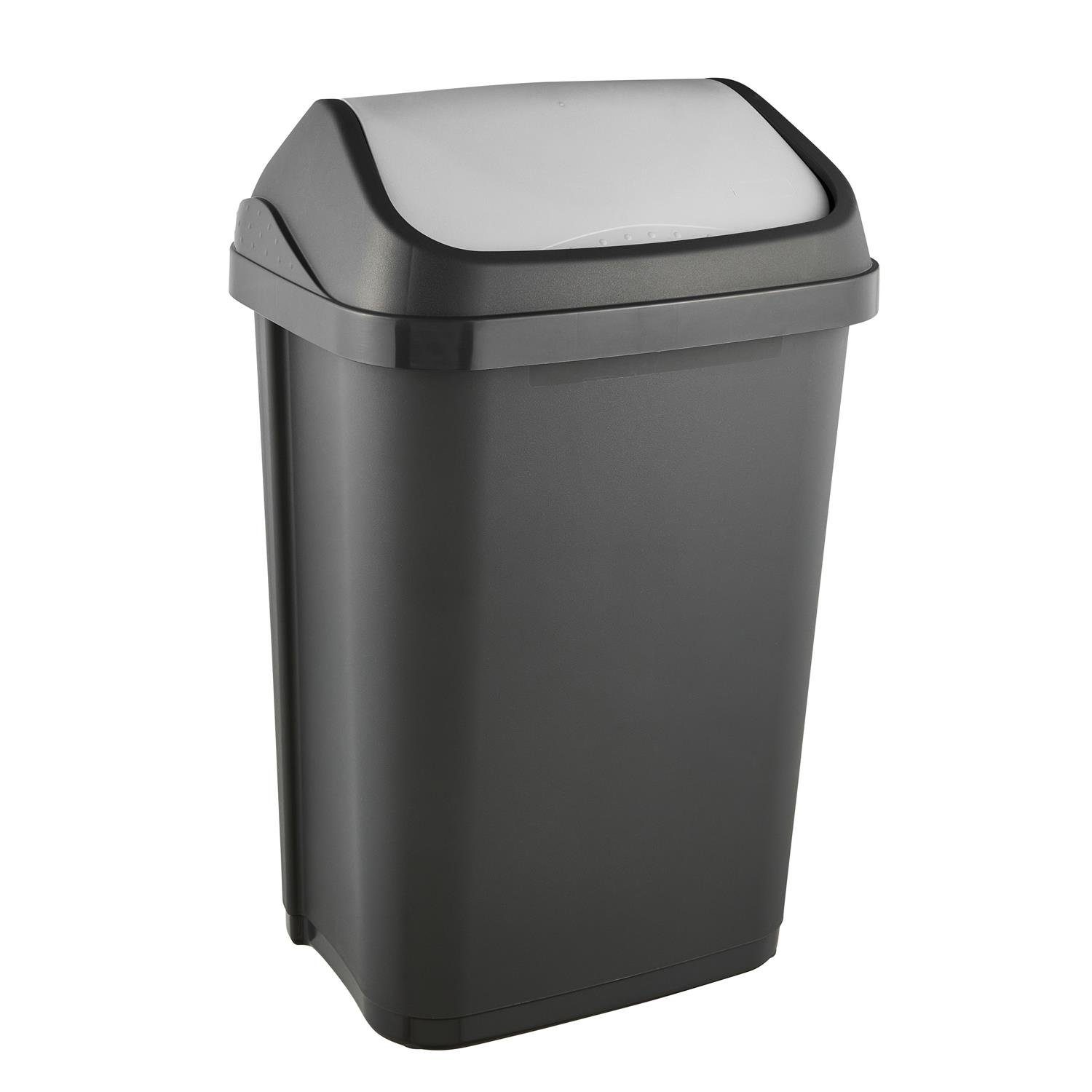 keeeper Mülleimer Keeeper Mülleimer Swantje Schwingdeckel 25 Liter grau, Abfalleimer, Abfallbehälter