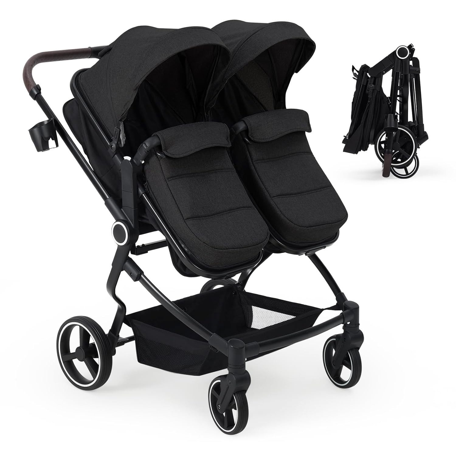 GarveeMore Zwillingsbuggy Geschwisterwagen Duo, Zwillingskinderwagen ab Geburt bis 3 Jahre
