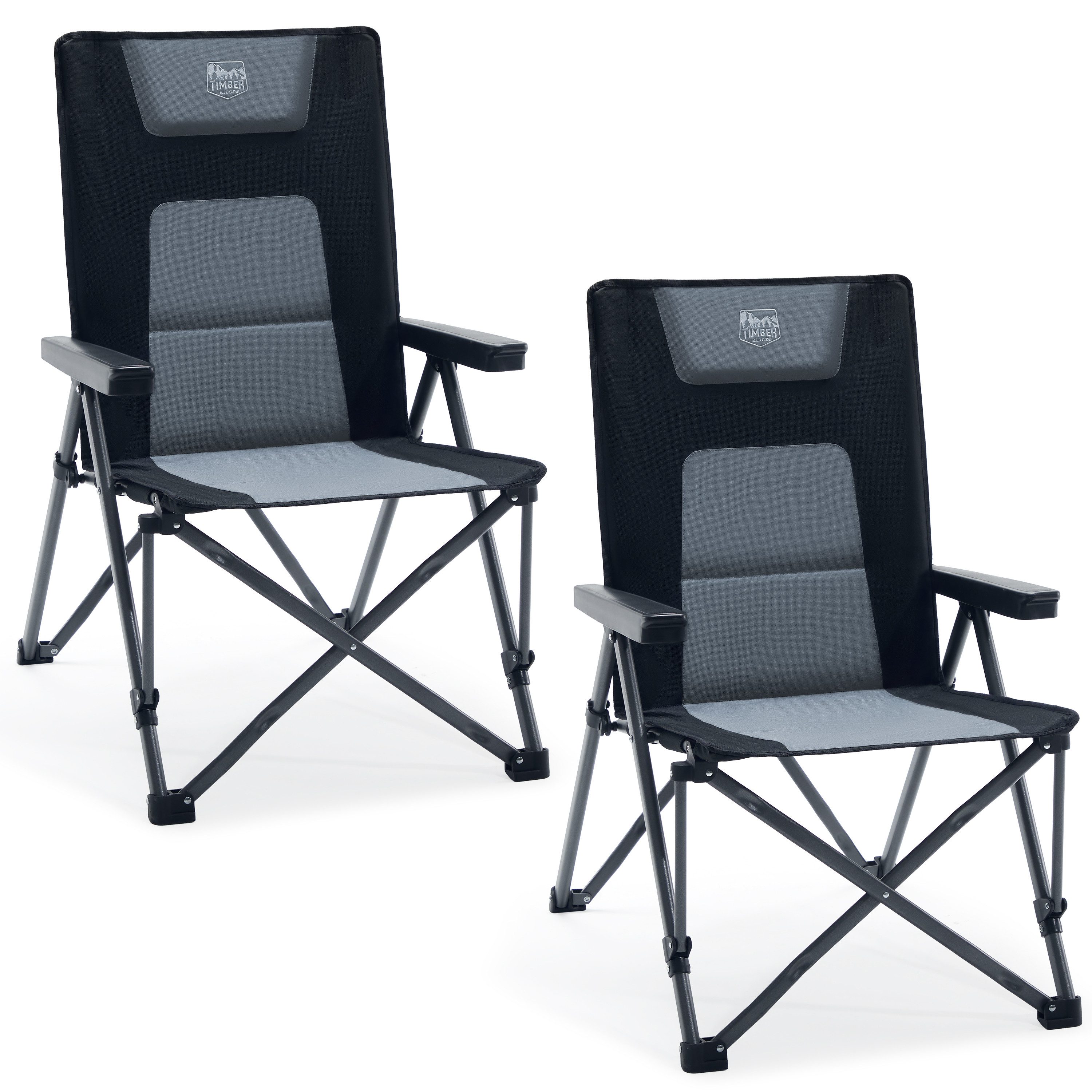 TIMBER RIDGE Campingstuhl Klappstuhl mit Gepolstert, grau