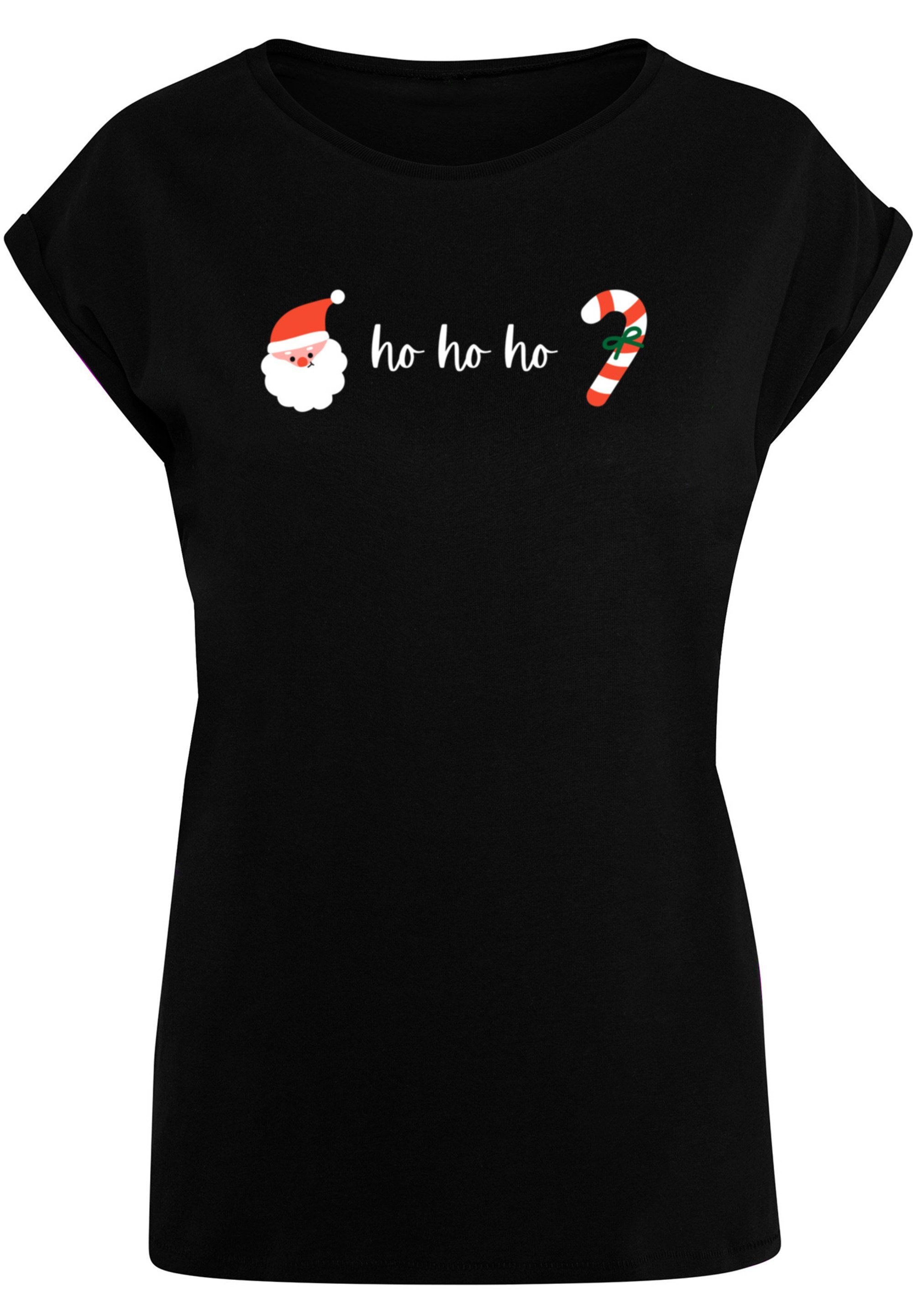 F4NT4STIC T-Shirt Ho Ho Print Weihnachten Ho schwarz