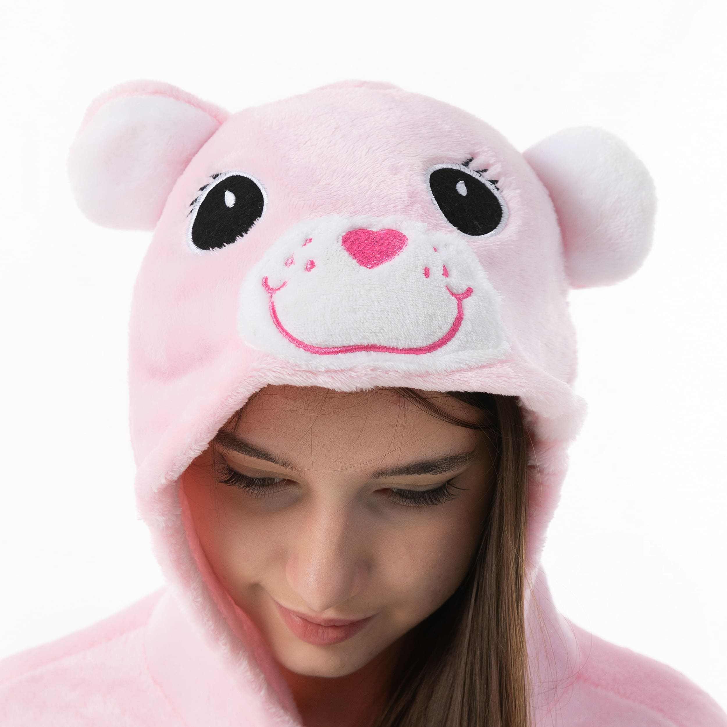 Katara Partyanzug Glücksbärchis Jumpsuit Onesie für Erwachsene S-XL, Karneval, Kigurumi - Glücksbärchi Regenbogen Bärchi rosa XL(175-185cm)