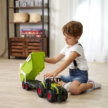 Dickie Toys Spielzeug-Traktor CLAAS mit Anhänger, mit Licht und Sound