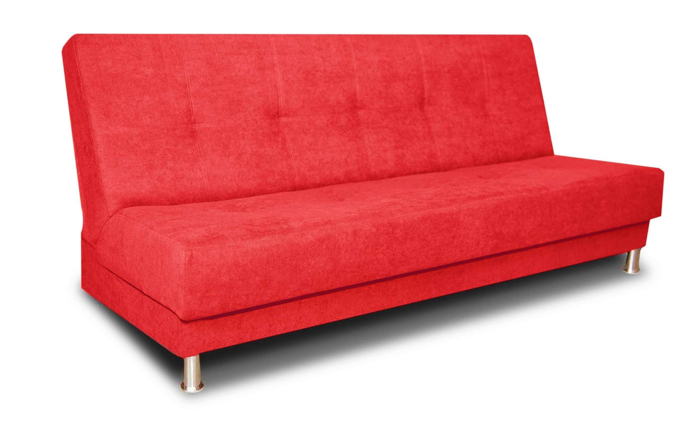 Siblo 3-Sitzer Dreisitzige Couch Rosalia mit Schlaffunktion, Bettzeugbehälter, Dreisitzer-Sofa Rot