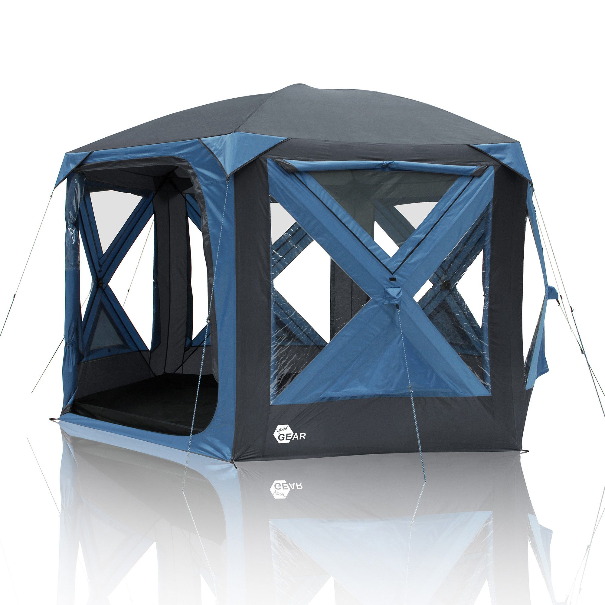 yourGEAR Gruppenzelt yourGEAR Pop Up Pavillon Levanzo 8,5m² Zelt 4-6 Personen Bodenwanne, Personen: 0