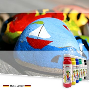 creative malmit® Acrylfarbe Acrylfarben 6er Set je 250 ml Künstler Malfarben Seidenmatt
