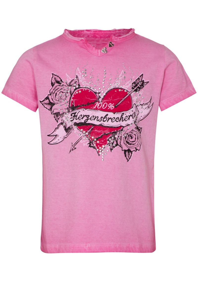 Hangowear Trachtenbluse Trachtenshirt Kind - ANNI KIDS - pink