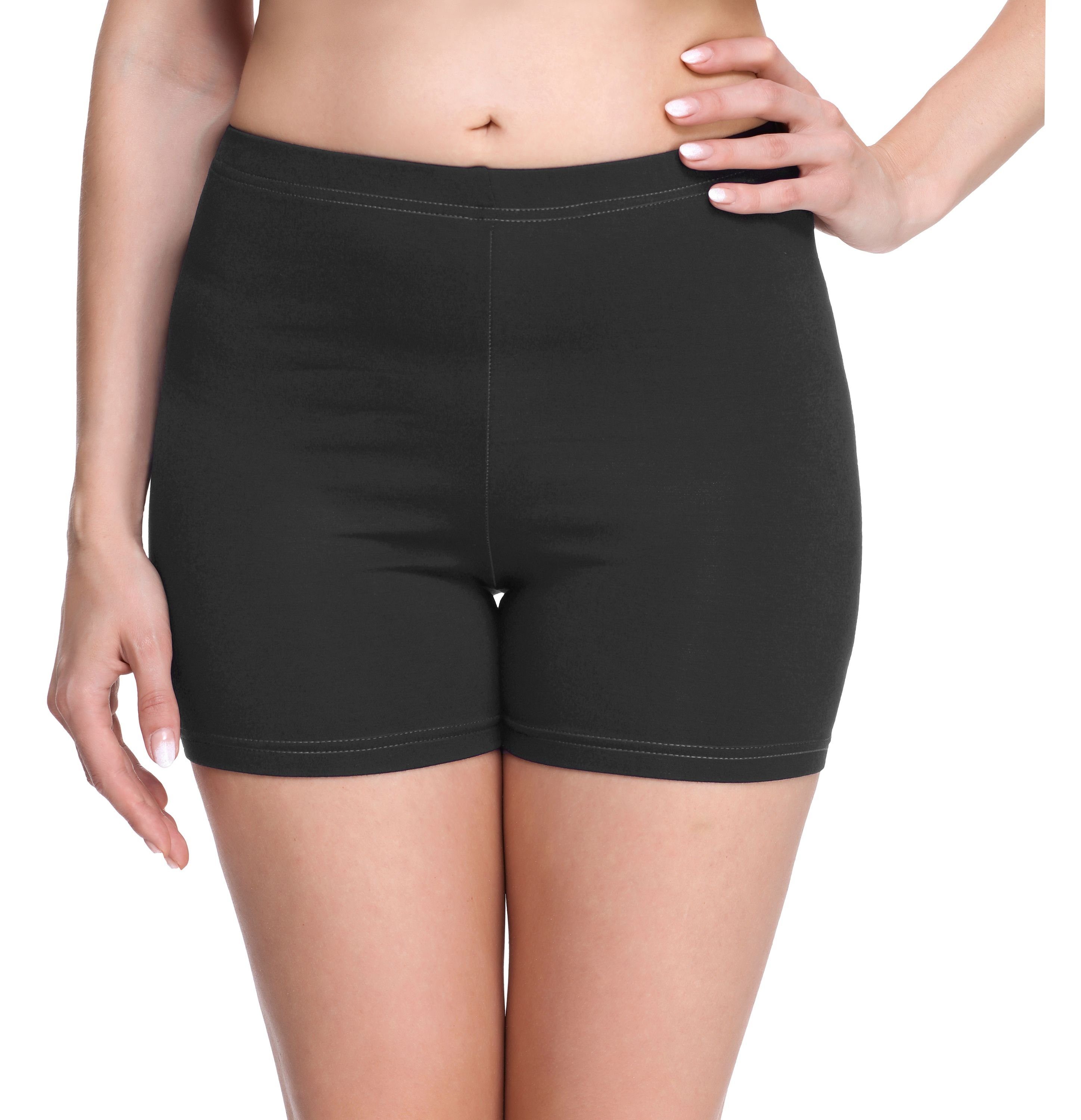 Hotpants Boxershorts Unterhose Merry Shorts Damen (1-tlg) Bund Style elastischer Leggings Radlerhose MS10-283 Graphite