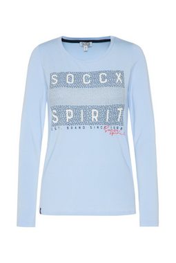 SOCCX Langarmshirt mit Glitzer-Print