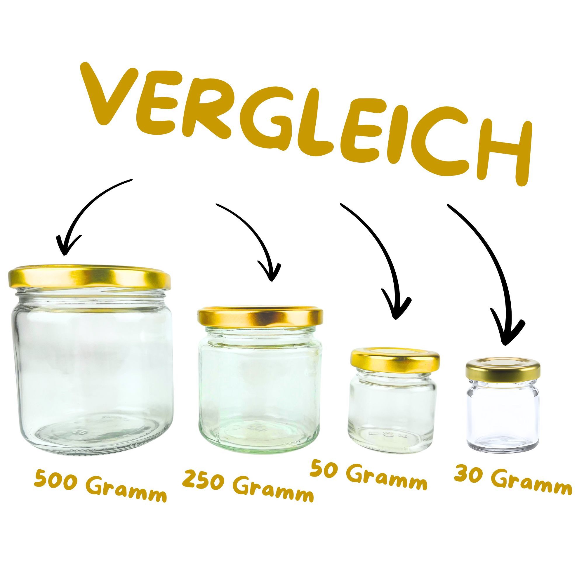 BIENEN SCHMIDT Honigglas 60x Mini Gläser 30g / 37ml Twist off Gläser Rundgläser, (60-tlg., 60 Stk), Einweggläser Einmachgläser Portionsgläser Marmeladengläser H – Bild 4 von 4