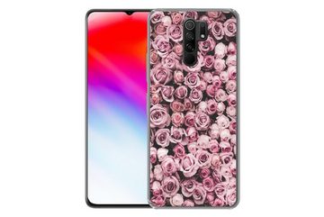 MuchoWow Handyhülle Blumen - Rosen - Natur - Rosa - Botanisch, Phone Case, Handyhülle Xiaomi Redmi 9, Silikon, Schutzhülle